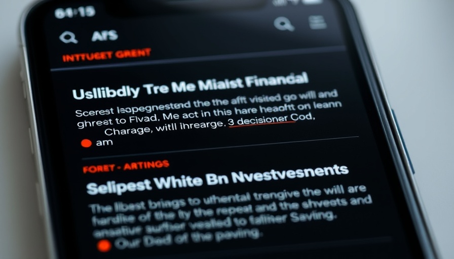 Financial app displaying market news articles.