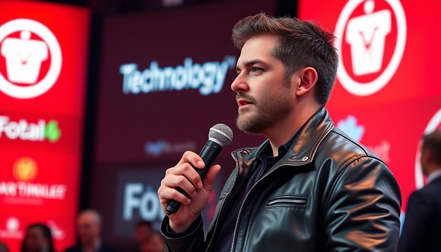 Man in leather jacket at tech event discussing Nvidia AI chip sales in China.