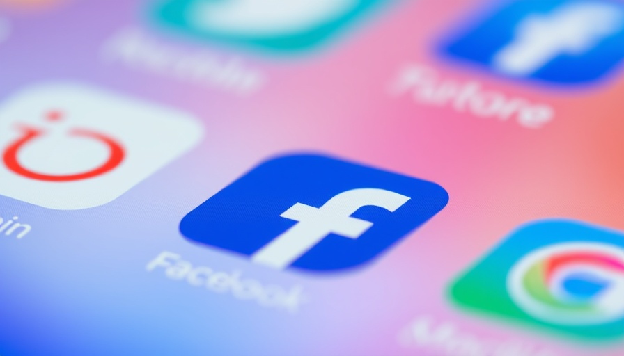 Blurry smartphone screen focused on Facebook app, Meta crackdown on unoriginal content.