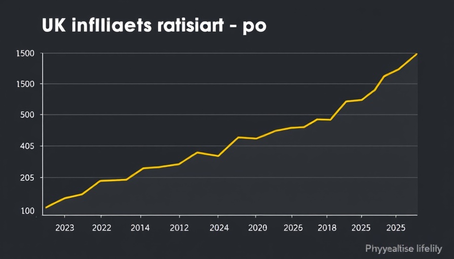 Graph of UK inflation rate rise from 2021 to 2025.