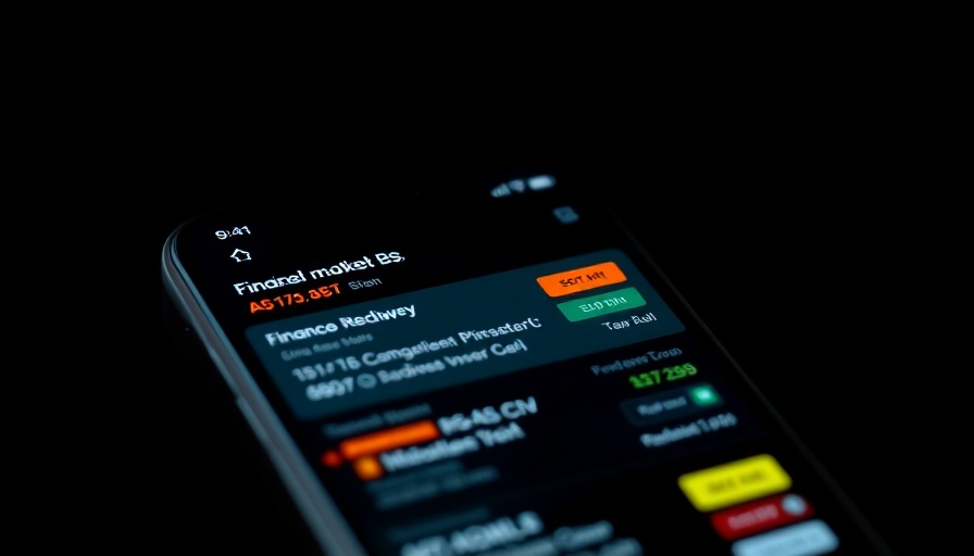 Minimalistic interface displaying financial news and stock updates.