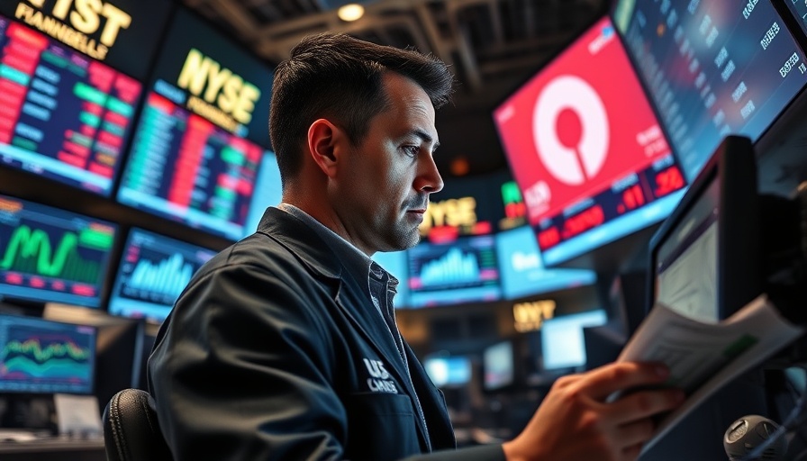 Trader on trading floor amid inflation concerns, analyzing data.