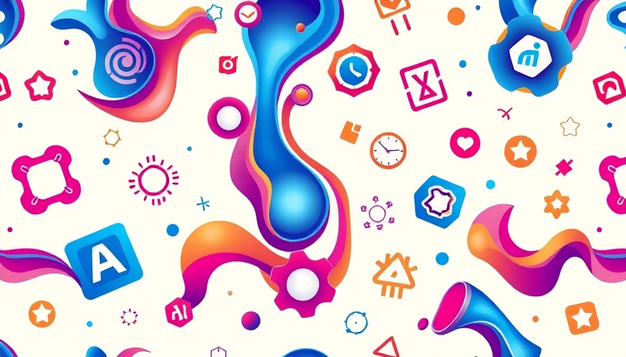 Colorful abstract digital symbols, AI security vulnerabilities concept.