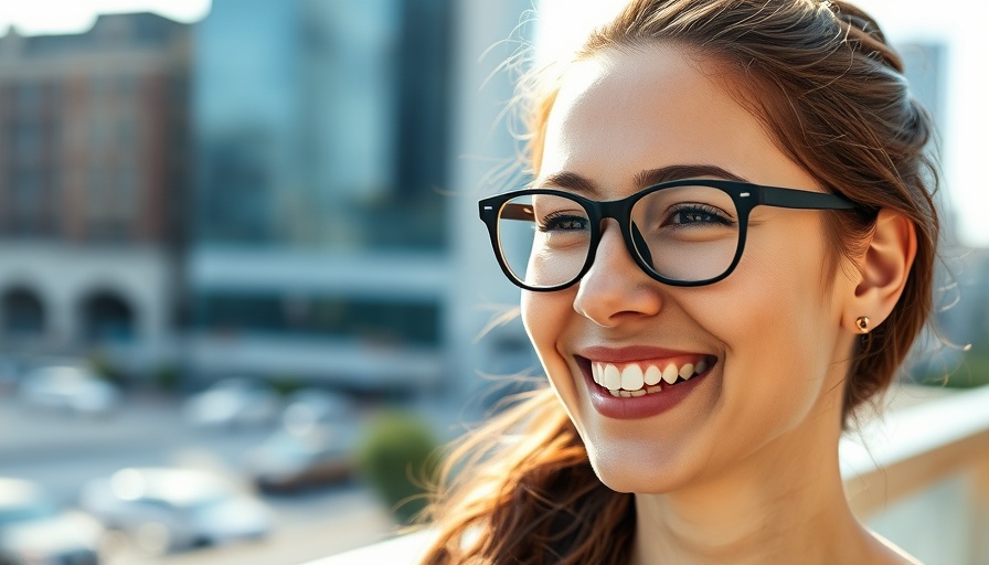 Woman smiling outdoors highlighting wellness tips for freelancers.