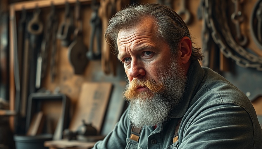Man in workshop reflecting on Medicaid work requirements.
