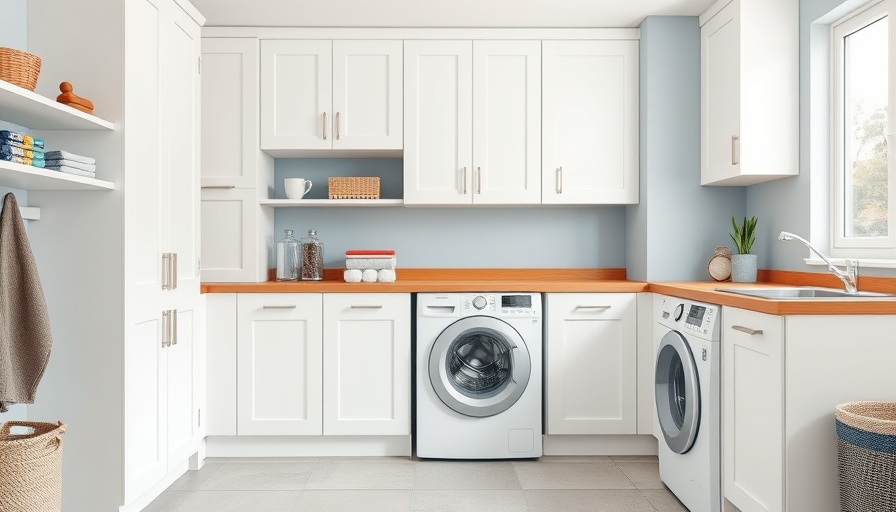 Modern laundry room transformation with efficient design and storage.