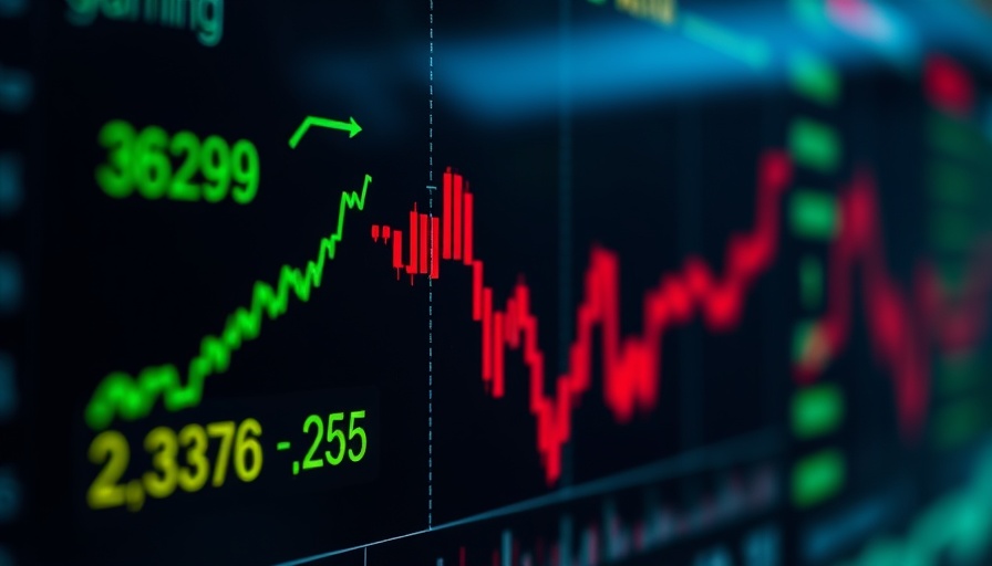 Stock market dashboard with price notifications and candlestick chart.