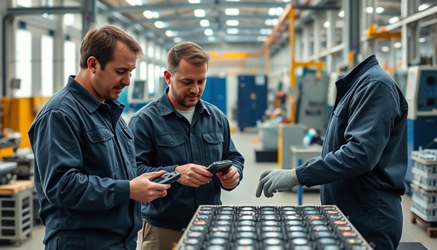 GM Redwood Materials workers managing EV battery components.