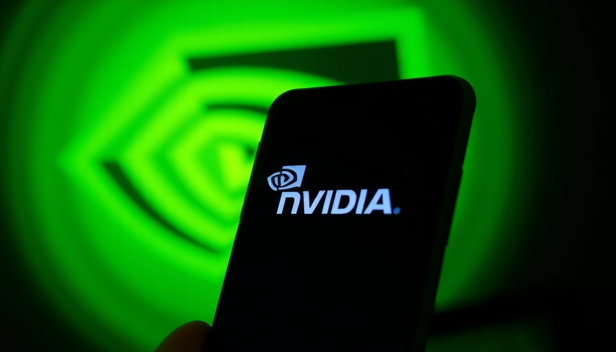 Nvidia logo on smartphone over green Nvidia eye logo, highlighting Nvidia H20 chip sales resumption.