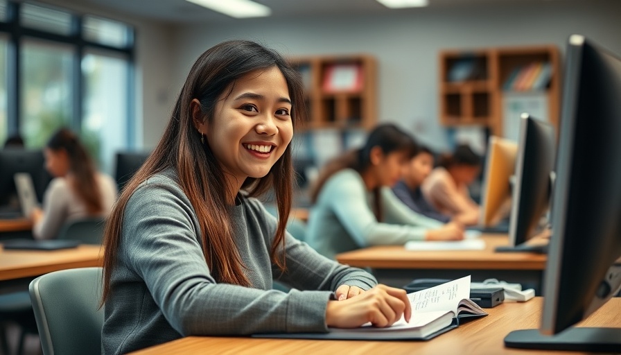 Young woman studying in a classroom, related to getting a student loan with bad credit.