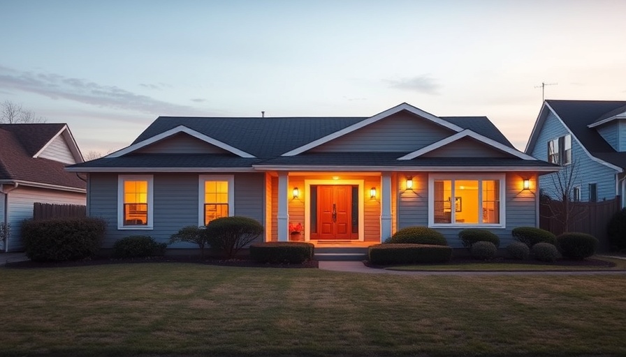 Modern house at dusk illustrating income needed for a $500k house.