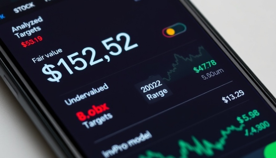 Financial app screen showing stock analysis and undervaluation.