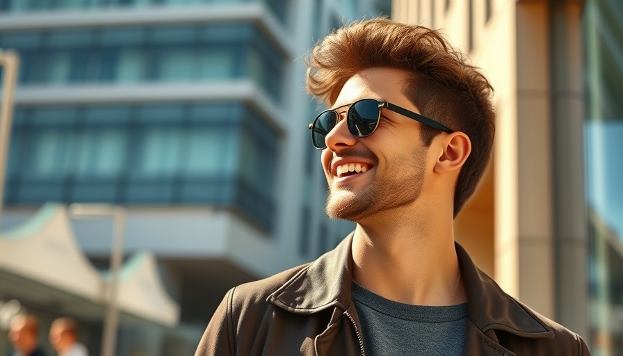 Stylish young man enjoying a sunny day, symbolizing affluent spending habits.