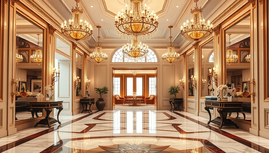 Luxurious modern entryway decor ideas with chandeliers and marble floors.