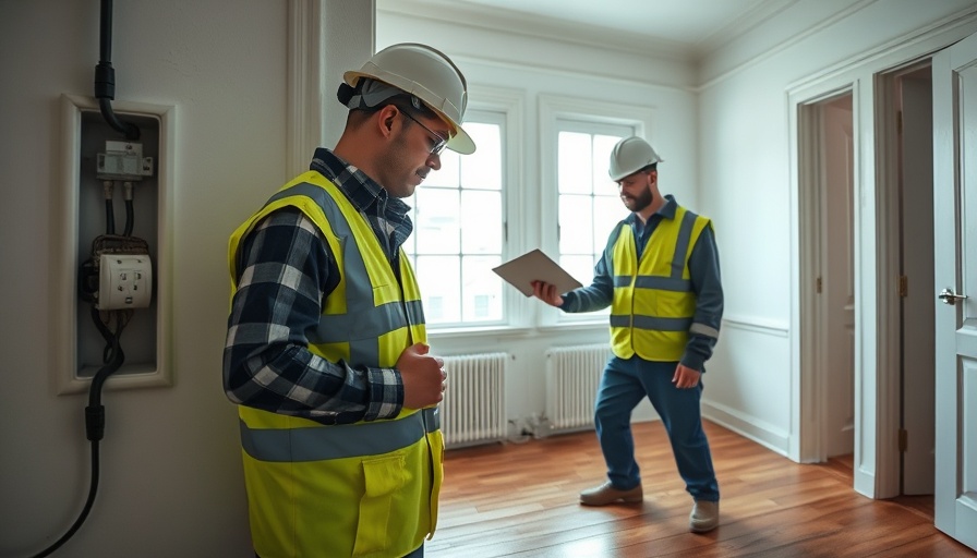 Inspector checking outlet during home inspection contingency.