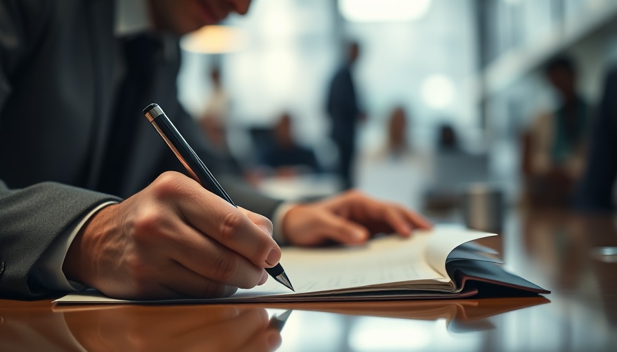Focused person signing documents, related to home warranty when selling your house.