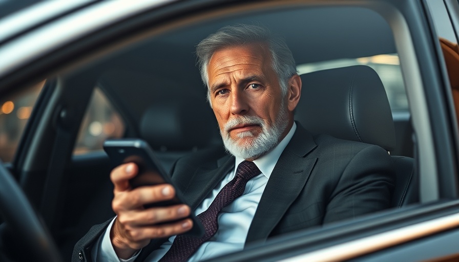 Older man in suit making a phone call inside a car, highlighting banking legacy.