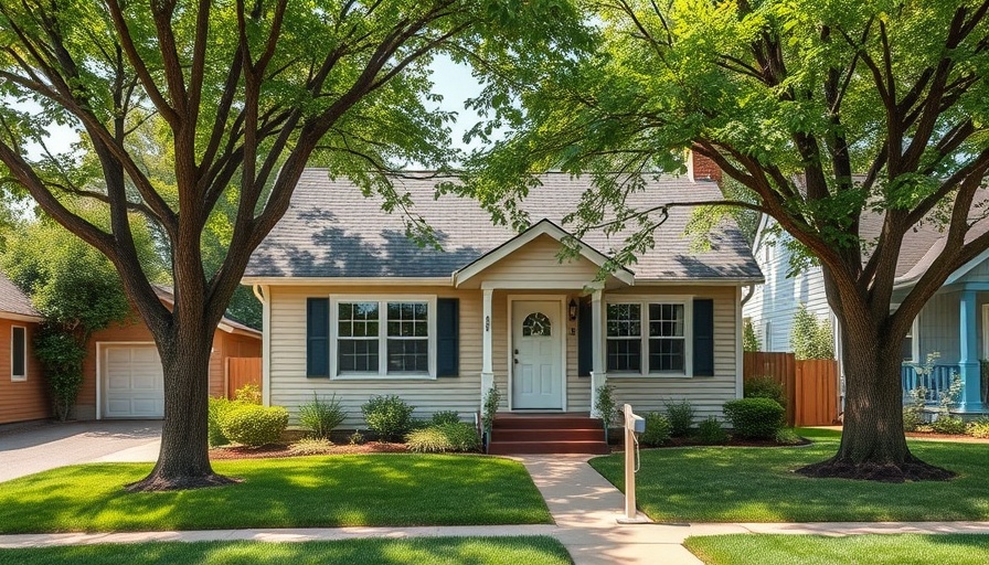 Charming suburban house with greenery, illustrating housing affordability.