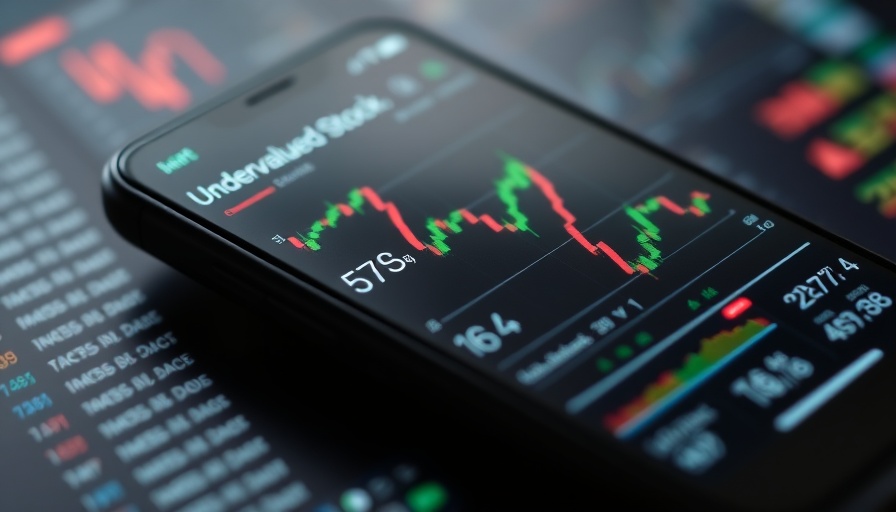 Mobile screen showing financial analysis for undervalued stock.