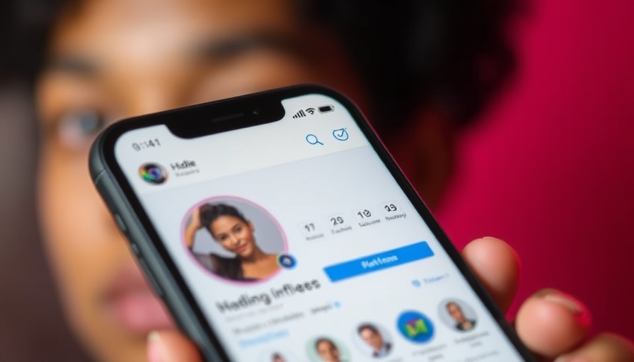 Close-up of social media profile on smartphone screen, suggesting algorithm manipulation.