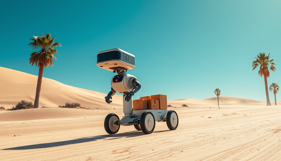 Cartken robotics technology delivery robot in desert environment.