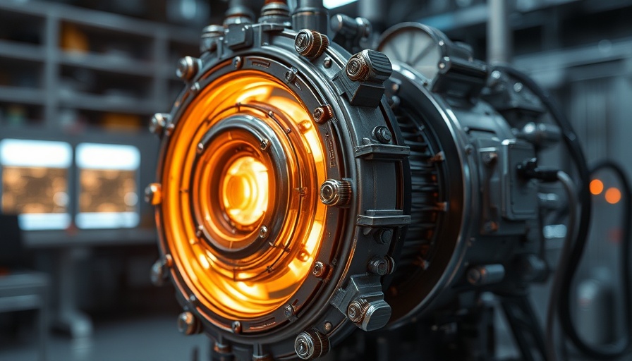Futuristic fusion energy device showcasing Bay Area innovation.