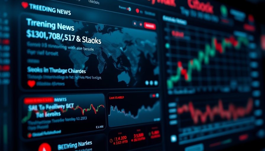 Financial news interface with stock trends highlighting Truecaller stock rating downgrade.
