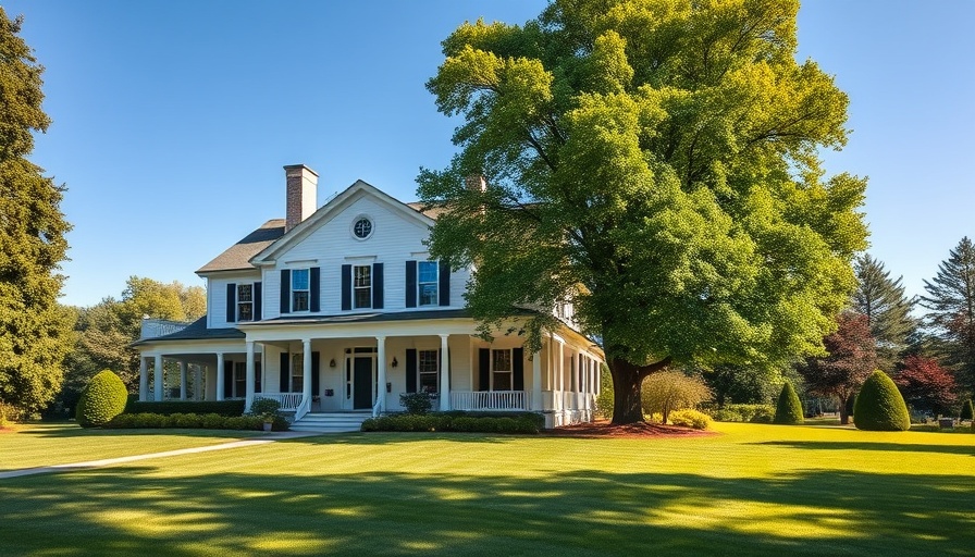 Colonial-style white house with lush lawn, signs a home showing went well.