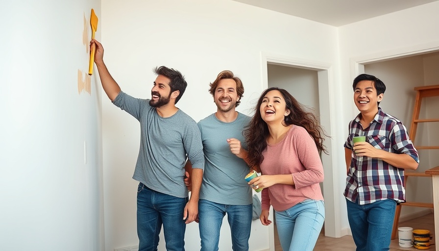 Family painting together while buying a fixer-upper.