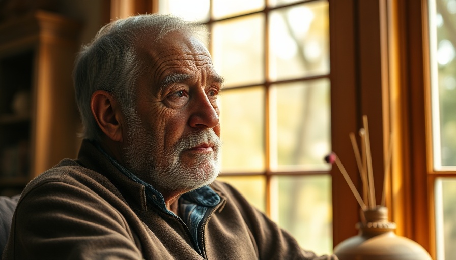 Thoughtful older man in a peaceful room, senior living communities.