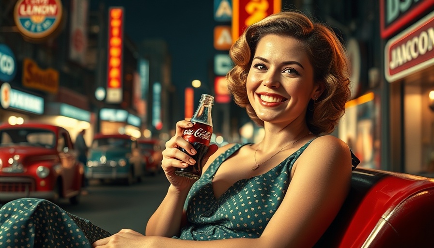 Vintage Coca-Cola advertisement art with smiling woman.