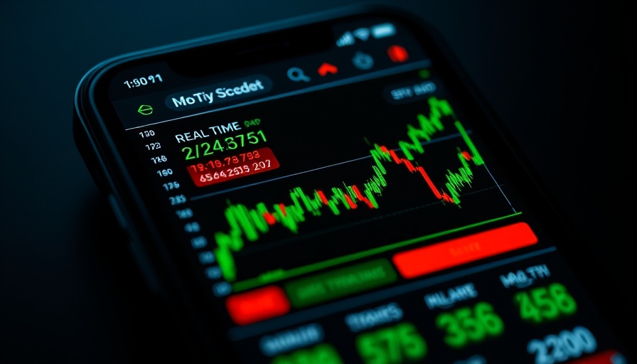 Mobile stock app showing real-time stock data, Japan trade deal impact.
