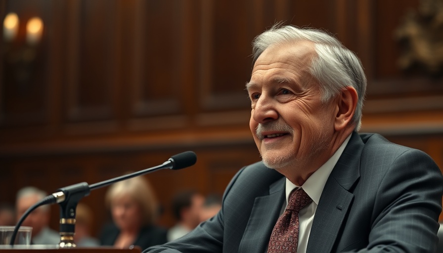 Thoughtful older man with glasses speaking at a meeting. Jerome Powell Fed independence.