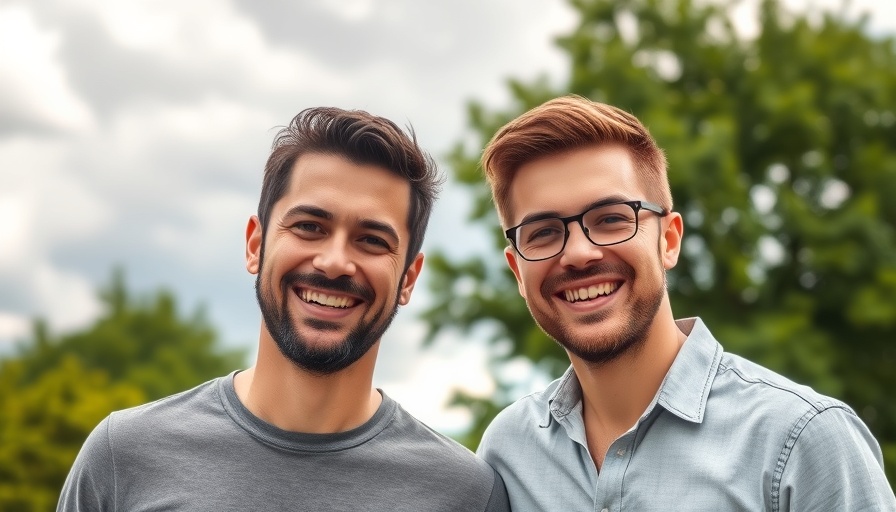 Two smiling men outdoors, representing small business startup ideas