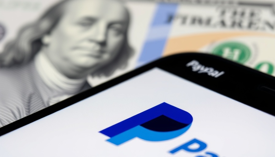 Close-up of PayPal logo on smartphone for cross-border payments.