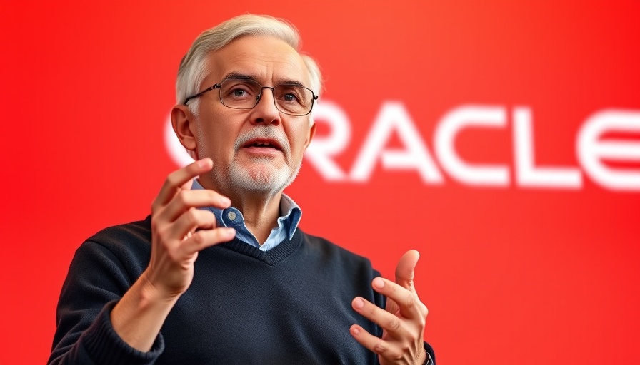 Confident speaker at Oracle event, highlighting OpenAI $30 billion deal.