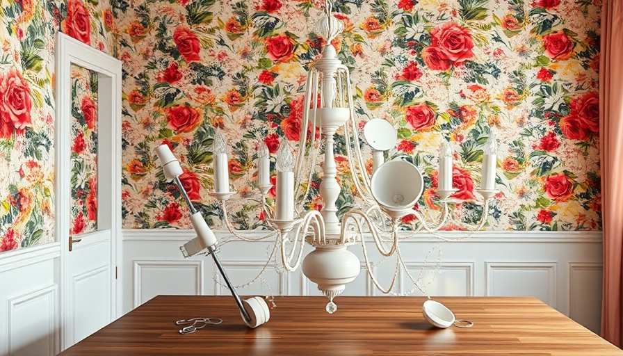 Disassembled chandelier on table, vibrant room, Taking a Break to Recharge.