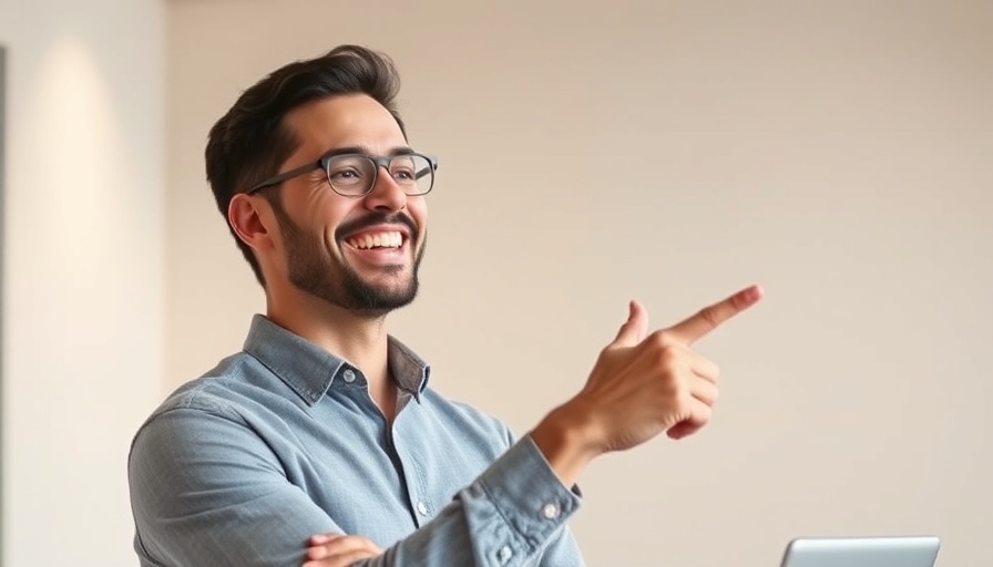 Confident man in presentation, illustrating AI Talent Acquisition Strategies.