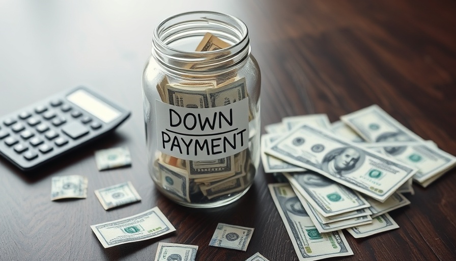 Glass jar labeled 'Down Payment' filled with cash and a calculator illustrating how to avoid PMI when buying a home.