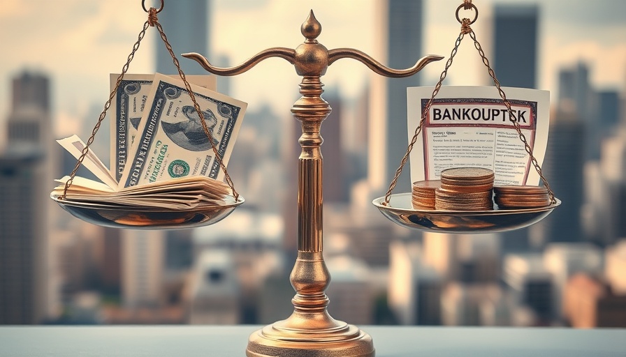 Scales depicting debt consolidation vs. bankruptcy options.
