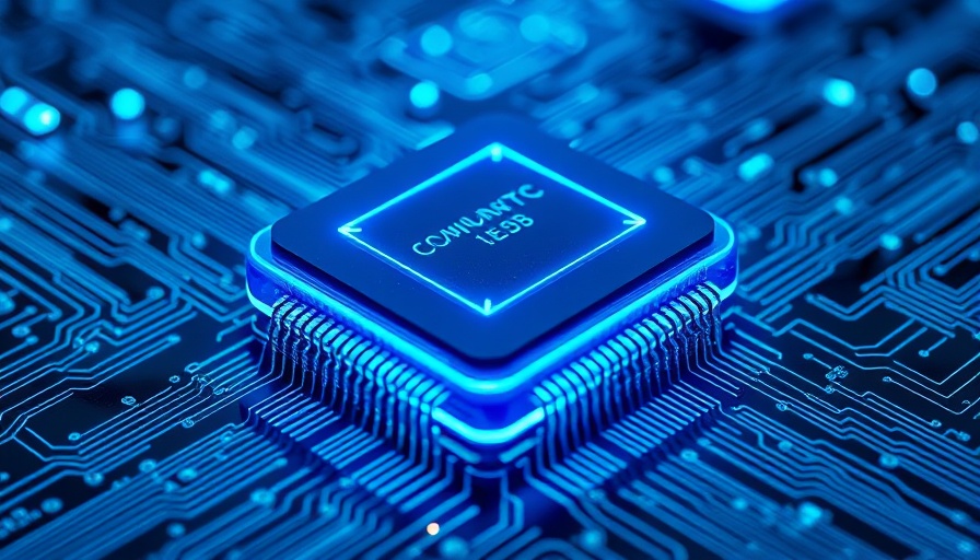 Futuristic glowing semiconductor chip symbolizing U.S. semiconductor market in 2025.