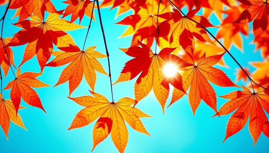 Orange maple leaves in fall, ideal for autumn landscaping.