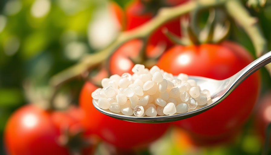 Garden miracle with white granules for growing tomatoes and peppers.