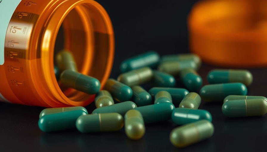 Spilled pill bottle with green capsules, startup helping patients taper off antidepressants.