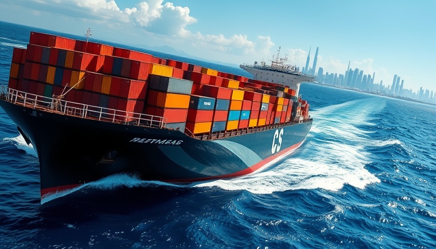 Container ship sailing with city skyline, US-China trade truce extension