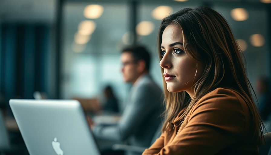 Thoughtful woman in tech office, reflecting on AI driving layoffs, keywords: AI driving layoffs in tech.