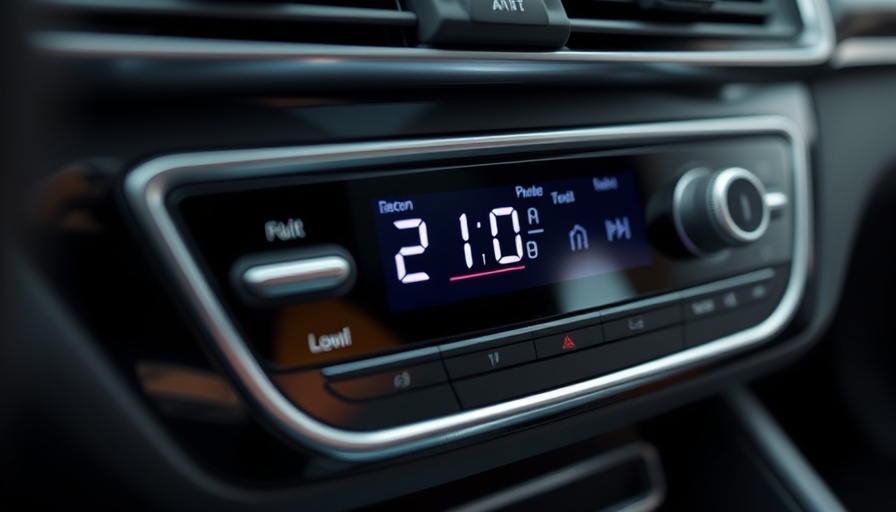 Car air conditioning control displaying 21.0°C for TikTok car cooling hack.