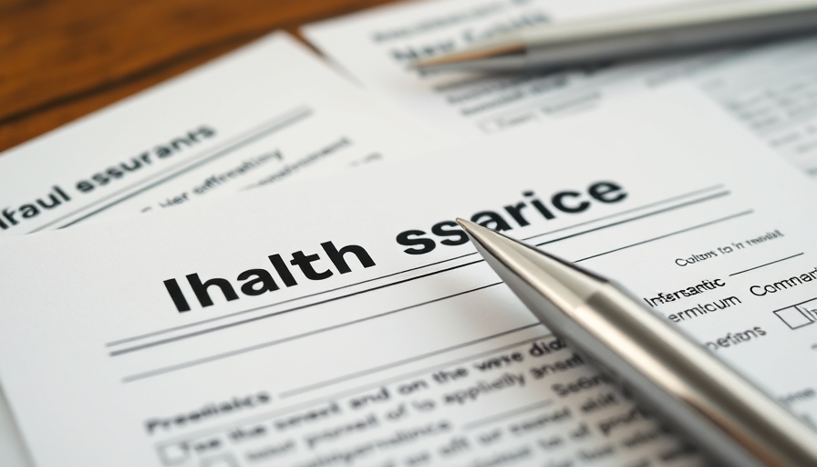 Health insurance forms and pen for medical debt relief options 2025.