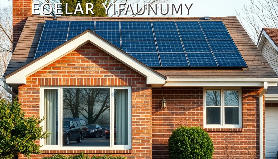 Solar panels on suburban home roof, increasing property value.