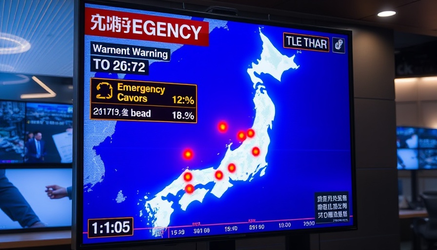 Tsunami warnings on alert screen after Russia earthquake.